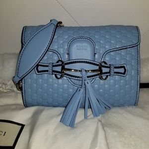 NEW GUCCI Mini Emily Microguccissima Periwinkle